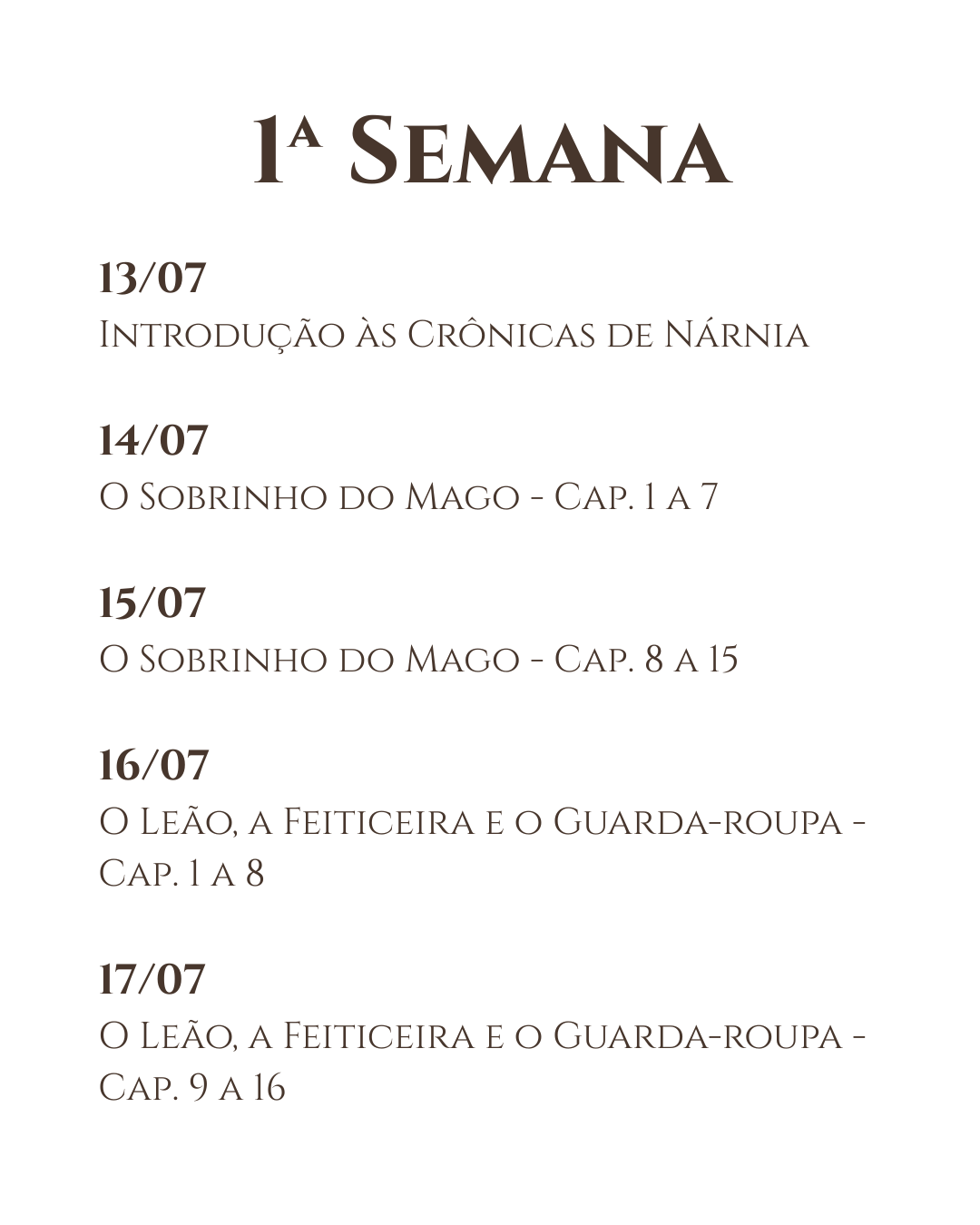 1ª Semana